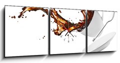 Obraz s hodinami 3D tdln - 150 x 50 cm F_BM33132237 - coffee splash