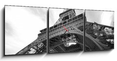 Obraz s hodinami   Tour eiffel, 150 x 50 cm