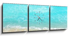 Obraz s hodinami 3D tdln - 150 x 50 cm F_BM33483218 - Caribbean turquoise beach perfect sea sunny day