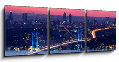 Obraz s hodinami   Istanbul Bosporus Bridge on sunset, 150 x 50 cm