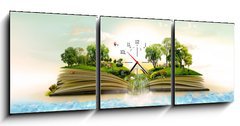 Obraz s hodinami 3D tdln - 150 x 50 cm F_BM33903370 - Book of nature