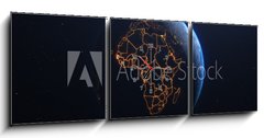 Obraz s hodinami   Africa countries outline map from space, globe planet earth from space, elements of this image courtesy of NASA, 150 x 50 cm