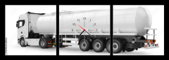 Obraz s hodinami 3D tdln - 150 x 50 cm F_BM340311682 - Tanker truck 3D rendering isolated on white background. Side