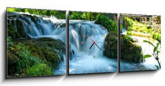 Obraz s hodinami 3D tdln - 150 x 50 cm F_BM34351832 - Waterfall
