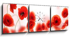 Obraz s hodinami 3D tdln - 150 x 50 cm F_BM34583820 - Poppy field