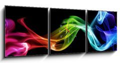 Obraz s hodinami   Colorful smoke, 150 x 50 cm