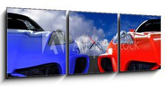 Obraz s hodinami   duel, 150 x 50 cm