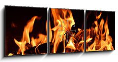 Obraz s hodinami 3D tdln - 150 x 50 cm F_BM34748655 - Feuer