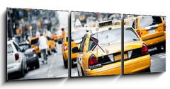 Obraz s hodinami   New York taxi, 150 x 50 cm