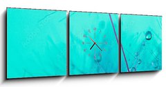 Obraz s hodinami 3D tdln - 150 x 50 cm F_BM348565950 - Parachute seed from a dandelion on a blue background