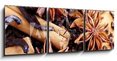 Obraz s hodinami   Orientalische Gewrze, 150 x 50 cm
