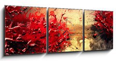 Obraz s hodinami 3D tdln - 150 x 50 cm F_BM35463100 - Paint Splatter