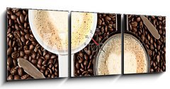 Obraz s hodinami 3D tdln - 150 x 50 cm F_BM35552461 - Caffe Latte for two