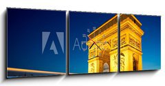 Obraz s hodinami 3D tdln - 150 x 50 cm F_BM35687820 - Arc de Triomphe Champs Elyses Paris France