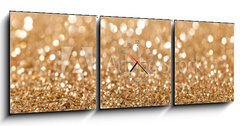 Obraz s hodinami   gold twinkled background  christmas, 150 x 50 cm