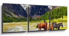 Obraz s hodinami 3D tdln - 150 x 50 cm F_BM35990495 - Mountain landscape