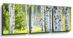 Obraz s hodinami 3D tdln - 150 x 50 cm F_BM363600583 - Spring green foliage