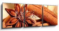 Obraz s hodinami 3D tdln - 150 x 50 cm F_BM36393368 - Sternanis und Zimtstangen