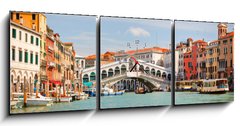 Obraz s hodinami 3D tdln - 150 x 50 cm F_BM36409626 - Rialto Bridge over Grand canal in Venice