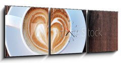 Obraz s hodinami 3D tdln - 150 x 50 cm F_BM36802693 - cup of coffee