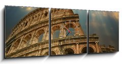 Obraz s hodinami 3D tdln - 150 x 50 cm F_BM36832500 - Great Colosseum in Rome