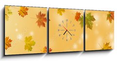 Obraz s hodinami 3D tdln - 150 x 50 cm F_BM370583314 - autumn maple leaf