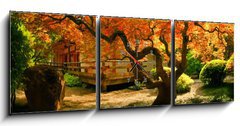 Obraz s hodinami   Tree in an Asian Garden, 150 x 50 cm