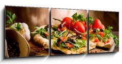 Obraz s hodinami 3D tdln - 150 x 50 cm F_BM37424511 - Pizza Vegetariana