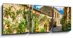 Obraz s hodinami   Alacati street view in Alacati Town. Alacati is populer historical tourist destination in Turkey., 150 x 50 cm