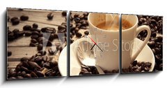 Obraz s hodinami 3D tdln - 150 x 50 cm F_BM37685358 - Espresso