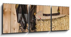 Obraz s hodinami 3D tdln - 150 x 50 cm F_BM37950448 - Snakeskin cowboy boots - Hedvbn kovbojsk boty