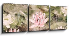 Obraz s hodinami   Water Lily, 150 x 50 cm