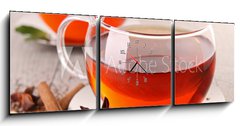 Obraz s hodinami 3D tdln - 150 x 50 cm F_BM39201664 - cup of tea