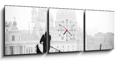 Obraz s hodinami   Venice, 150 x 50 cm