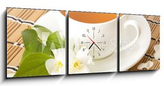 Obraz s hodinami   Green jasmine tea, 150 x 50 cm