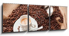Obraz s hodinami 3D tdln - 150 x 50 cm F_BM40763209 - Italian Espresso  and Coffee