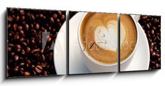 Obraz s hodinami 3D tdln - 150 x 50 cm F_BM41230437 - LATTE ART