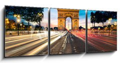 Obraz s hodinami 3D tdln - 150 x 50 cm F_BM41615777 - Arc de Triomphe Paris France