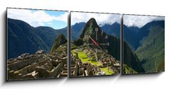 Obraz s hodinami   Machu Picchu Top View, 150 x 50 cm