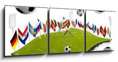 Obraz s hodinami   Soccer championship, 150 x 50 cm