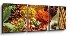 Obraz s hodinami 3D tdln - 150 x 50 cm F_BM42017761 - Spices and herbs