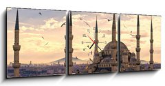 Obraz s hodinami   The Blue Mosque, Istanbul, Turkey., 150 x 50 cm