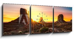 Obraz s hodinami 3D tdln - 150 x 50 cm F_BM42149449 - Monument Valley