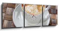 Obraz s hodinami 3D tdln - 150 x 50 cm F_BM42406293 - Kaffee