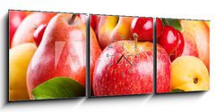 Obraz s hodinami 3D tdln - 150 x 50 cm F_BM42497010 - fruits and berries