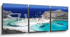 Obraz s hodinami 3D tdln - 150 x 50 cm F_BM42702547 - Gramvousa and Balos. Crete, Greece