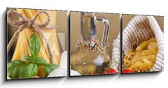 Obraz s hodinami 3D tdln - 150 x 50 cm F_BM42799395 - Preparing pasta with specific ingredients - Pprava tstovin se specifickmi psadami