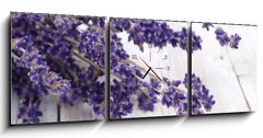 Obraz s hodinami 3D tdln - 150 x 50 cm F_BM42892060 - Lavendel - levandule