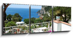 Obraz s hodinami 3D tdln - 150 x 50 cm F_BM42899650 - Capri, Balcony view