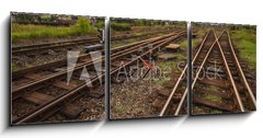 Obraz s hodinami 3D tdln - 150 x 50 cm F_BM43109712 - railway - eleznice